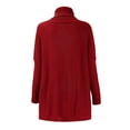 thumbnail image 3 of Baqcunre Sweaters For Women Womens Sweaters Turtleneck Batwing Sleeve Loose Oversized Sweaters Chunky Knitted Pullover Sweaters For Women Hoodies For Women Fall Outfits Women Trendy Red 1 M, 3 of 8