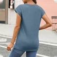 thumbnail image 5 of SHITINN Women's Summer Short Sleeved T Shirt Solid Color Covered Sleeve Top Short Sleeve Blouses for Women Summer Outfits for Women Casual Tops for Women, 5 of 5