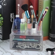 3-Tier Acrylic Makeup Case Cosmetic Display Rack Organizer Jewelry Storage Box Large Display Stand Holder Container