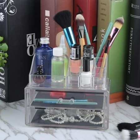 3-Tier Acrylic Makeup Case Cosmetic Display Rack Organizer Jewelry Storage Box Large Display Stand Holder Container