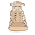 thumbnail image 2 of Fupioa Girls Gladiator Sandals Open Toe Breathable Summer Sandals with Rubber Outsole Gold 8 Toddler, 2 of 5