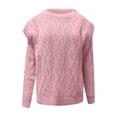 thumbnail image 6 of Ahabrexf Sweaters for Women Women Casual Fashion Solid Pullover Long Sleeve Round-Neck Tops Sweater Long Sweaters for Women, 6 of 9