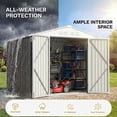 thumbnail image 4 of Homall 8 x 6 ft Outdoor Storage Shed, Durable Patio Metal Storage Shed with Floor Frame & Lockable Doors for Garden Backyard Lawn, Gray, 4 of 7