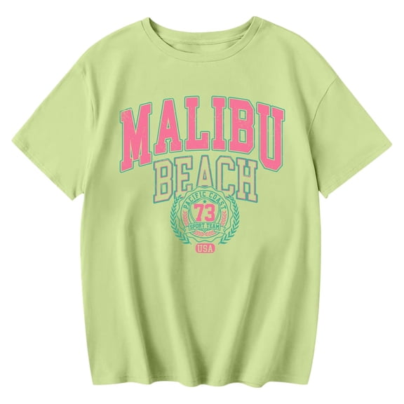 Jamsmile Toddler Girls Tshirts Letters Print Round Neck Short Sleeve T Shirt Top Casual Summer Soft Playful Kids Girls Tees