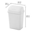 thumbnail image 4 of Sterilite 7.8 Gallon SwingTop Kitchen Wastebasket Trash Can, White(24 Pack), 4 of 10