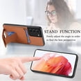thumbnail image 4 of Allytech Card Holder Back Cover Case for Samsung Galaxy S20 FE 5G/ S20 Lite, PU Leather TPU Hybrid Kickstand Anti-Scratch Shockproof Slim Vintage Phone Case for Galaxy S20 FE/S20 Lite, Brown, 4 of 8