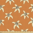 thumbnail image 1 of Floral Fabric by the Yard, Pastel Flowering Lily Blossoms Botanical Shabby Petals Gardening Beauty, Upholstery Fabric for Dining Chairs Home Decor Accents, Dark Orange and Cream by Ambesonne, 1 of 5