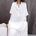 thumbnail image 7 of FDGIU 2026 Summer Women's Henley Tunic Shirt Dress, Half Sleeve Casual Loose Blouse with Buttons, 7 of 7
