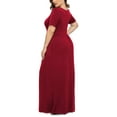 thumbnail image 6 of POSESHE Women's Plus Size Short Sleeve Maxi Dress with Pockets，Tunic Swing T-Shirt Dress, 6 of 6