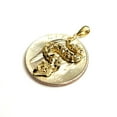 thumbnail image 6 of 14k yellow gold Rattle snake reptile Pendant charm diamond cut fine jewelry 1.7g, 6 of 12