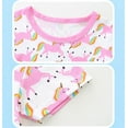 thumbnail image 6 of WIBACKER Two-Piece Pajamas for Girls Cute Unicorn Summer Short Sleeve PJ Set Kids Sleepwear 3-8T, 6 of 8