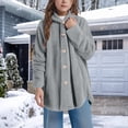 thumbnail image 4 of Girls and Toddlers' Sherpa Long Jacket Button down Long Sleeve Hooded Coat with Pocket Kids Winter Warm Sweatshirt Coat, 4 of 8