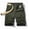 Army Green, variant on Idoravan Mens Casual Solid Zipper Button Multiple Pockets Cropped Cargo Shorts
