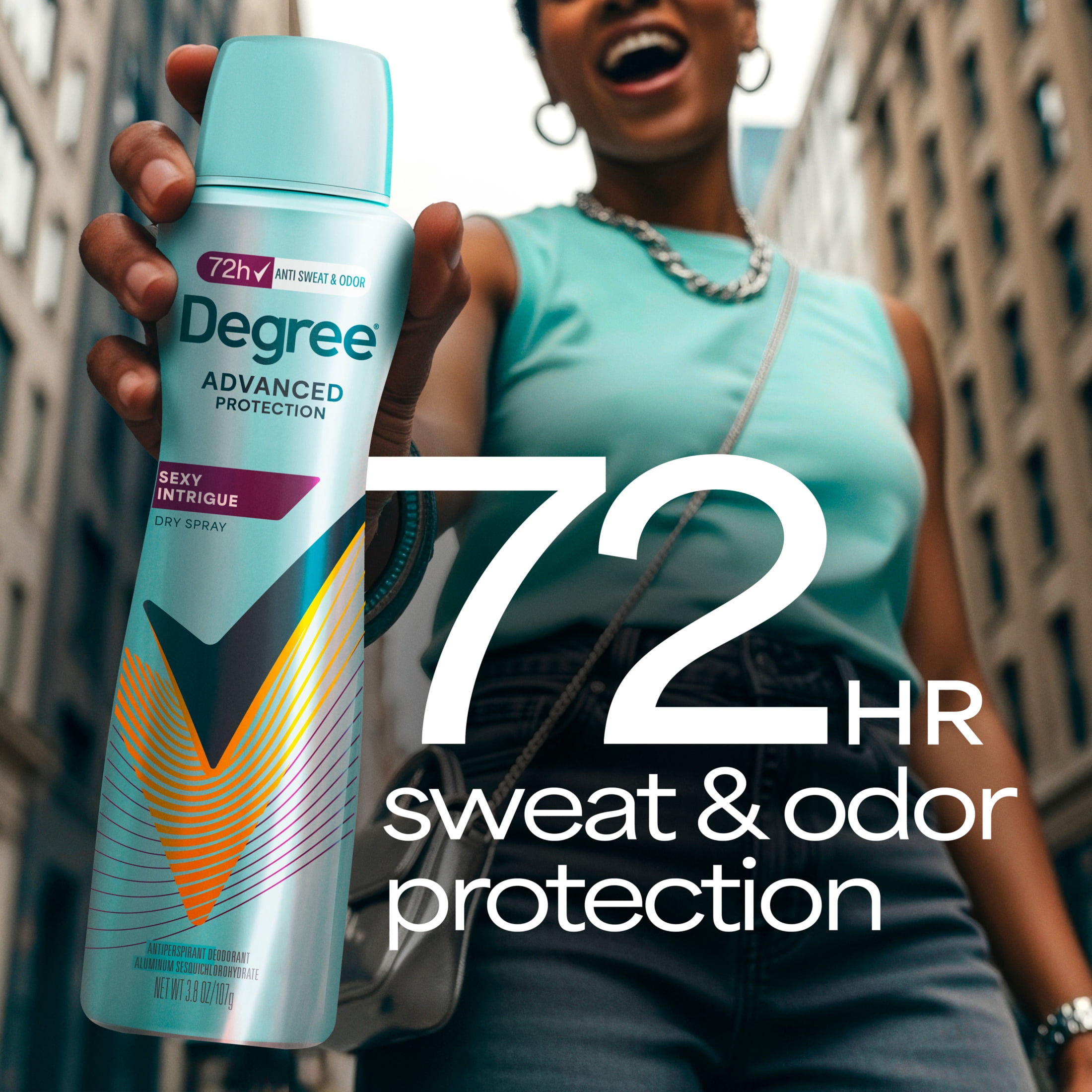 Degree Antiperspirant Deodorant Dry Spray 72-Hour Sweat and Odor Protection Sexy Intrigue Deodorant Spray For Women With Body Heat Activated Technology , 3.8 oz