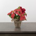thumbnail image 2 of 10" Red Poinsettia Artificial Christmas Floral Arrangement, 2 of 3