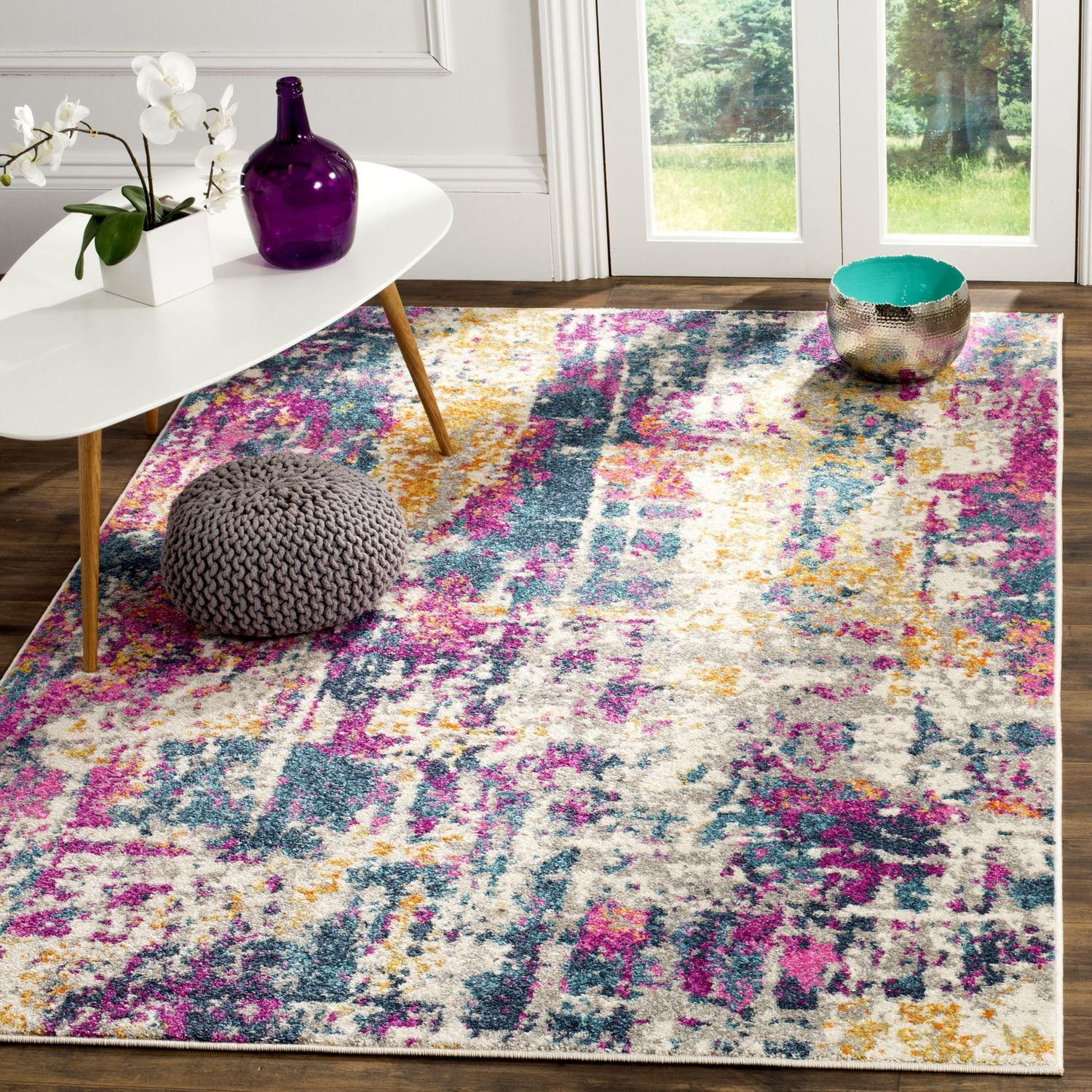 SAFAVIEH Madison Ivory Abstract Area Rug