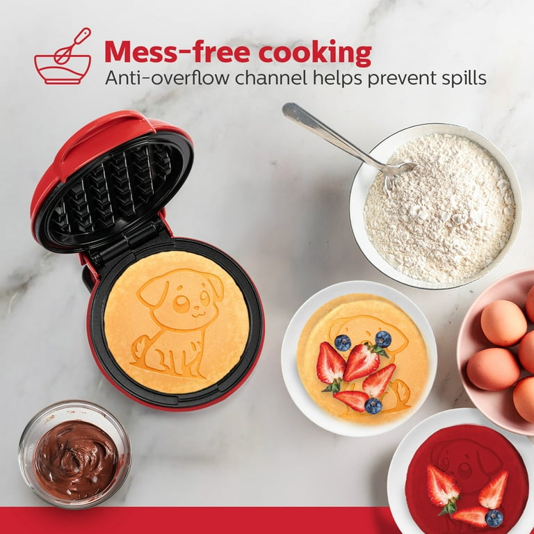 Holstein Housewares Puppy Shaped Mini Waffle Maker – Fun, Easy-to