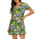 thumbnail image 1 of Disketp Lemons on Striped para Camisón Corto de Manga Corta para Mujeres, Camisón Cómodo con Escote Redondo, Bonito y Confortable, 1 of 6