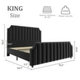 thumbnail image 2 of California  Bed Frame with 50.2" Tall Headboard, Velvet Upholstered Platform Bed with Vertical Channel Tufted Headboard & Footboard, Nailhead Trim And No Box Spring Needed, 2 of 8