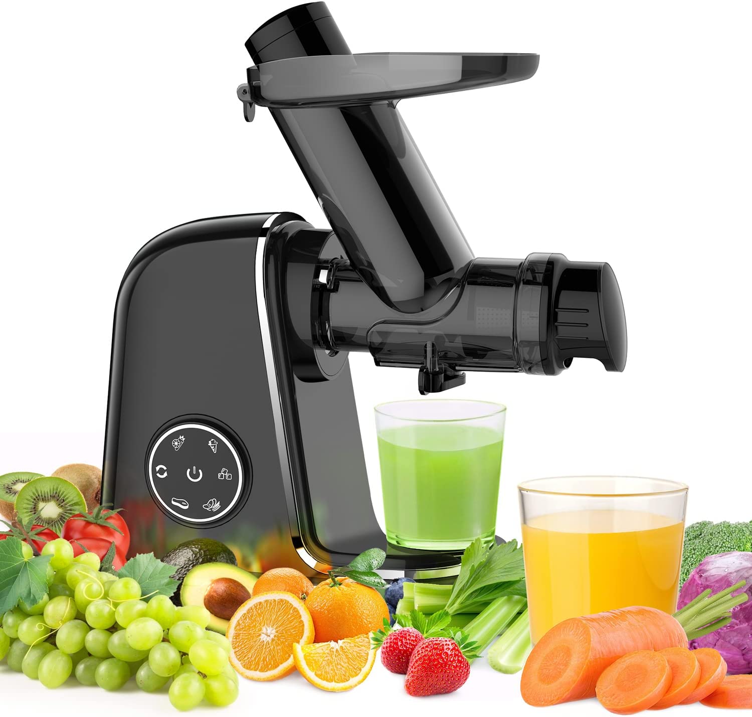 Slow Masticating Juicer Cold Press Juicer, Quiet Dualstage Slow Speed