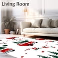 thumbnail image 2 of ODIKA 8'x10' Machine Washable Non-Slip Area Rug, Joyful Vintage Truck Hauling Evergreen Doorway Welcome High Traffic Rug with Pad, Red, 628085, 2 of 8