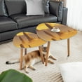 thumbnail image 2 of Triangle End Tables Set of 2 Amber Lavender Sky Western Desert Sunrise Canvas Small Coffee Table, Tea Table, Nesting Tables for Living Room, 2 of 5