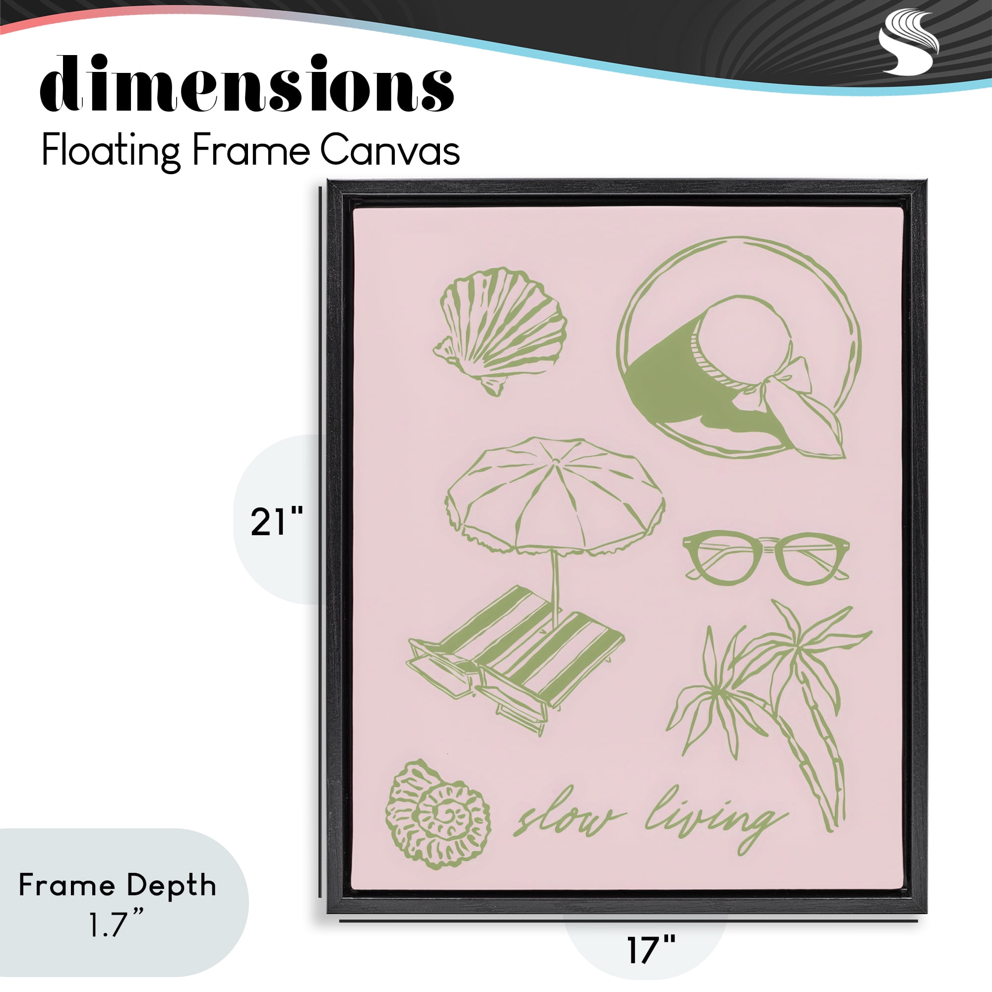 Stupell Industries Slow Beach Living Black Framed Floater Canvas Wall Art, design by The Prints Vibe