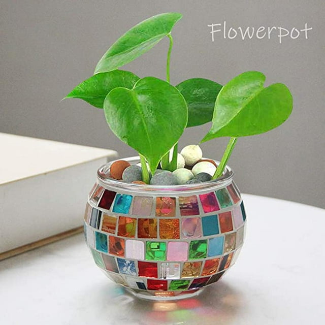 candeliere de cristal de mosaico candeliere de lámpara de té romántico candeliere de perfecl porta vela