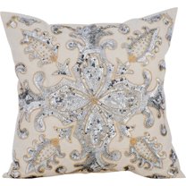 Throw Pillow Cover With Zipper, Pillow Cover For Sofa, Pillow Covers 20x20 inch (50x50 cm) Ivory, Silk Throw Pillow Covers, Handmade Pillow Covers, Modern, Abstract - Millennium