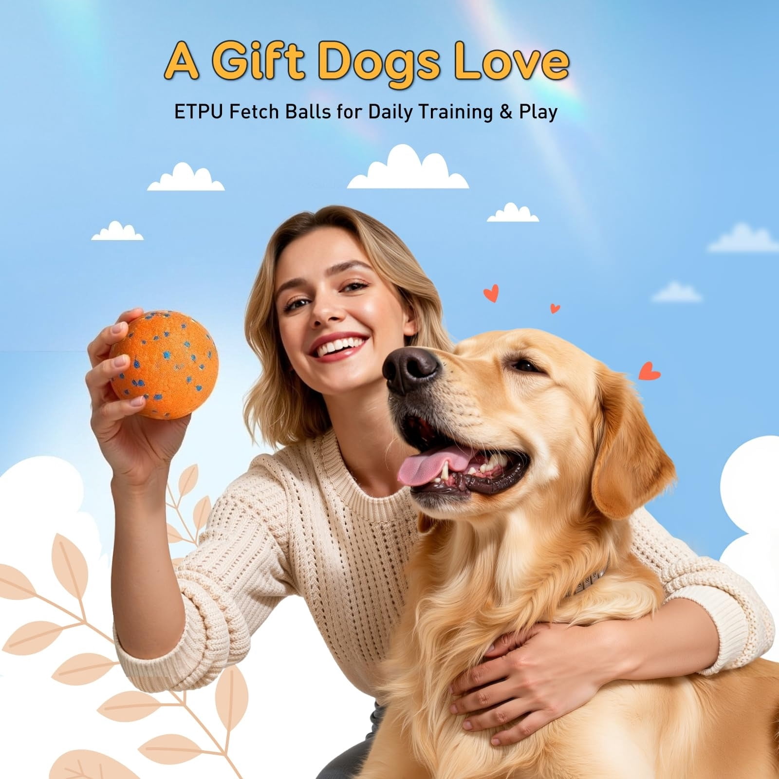 mirlewaiy Dog Balls Tennis Ball Toys Dog Toys for Aggressive Chewers Durable Teething Chew Toys Water Toy Fetch Ball for Large Medium Small Dog and Puppies (4 Balls)