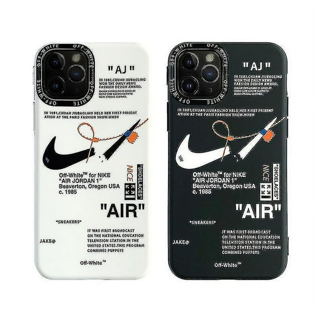 For Iphone 13/12/11 Funda para teléfono Nike Frosted blanquecina 13pro/12pro negro+blanco