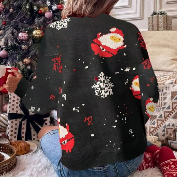 Christmas Slim Fit Velvet Snowflake Knitted Girls Fleece Lined