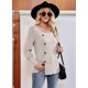 thumbnail image 5 of Blusas de Otoño para Mujer, Cuello Cuadrado Suave, Larga Tipo Farol, Botones Decorativos, Abertura Lateral, Suéter, Túnica, Camisa Gris M, 5 of 9