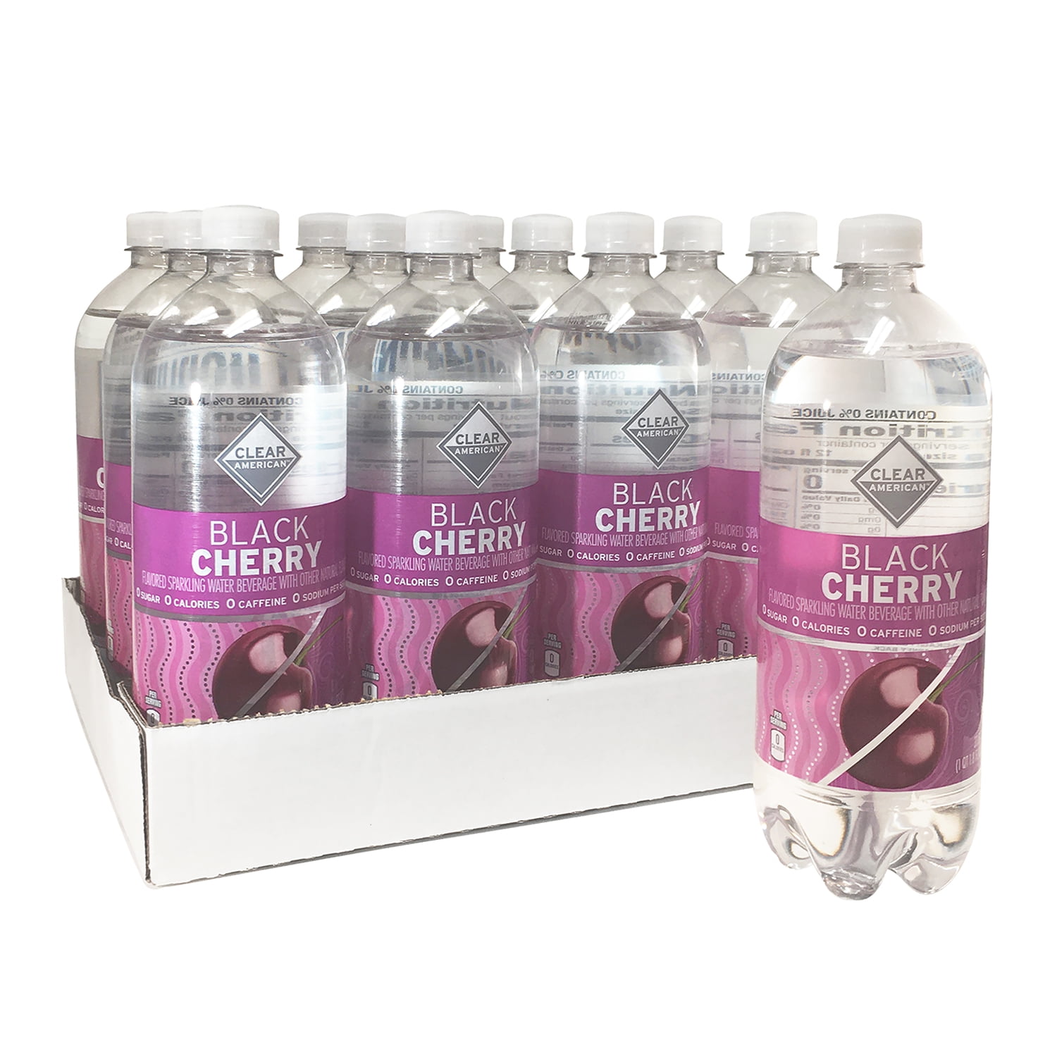 12 Pack Clear American Black Cherry Sparkling Water 33 8 Fl Oz Walmart Com Walmart Com