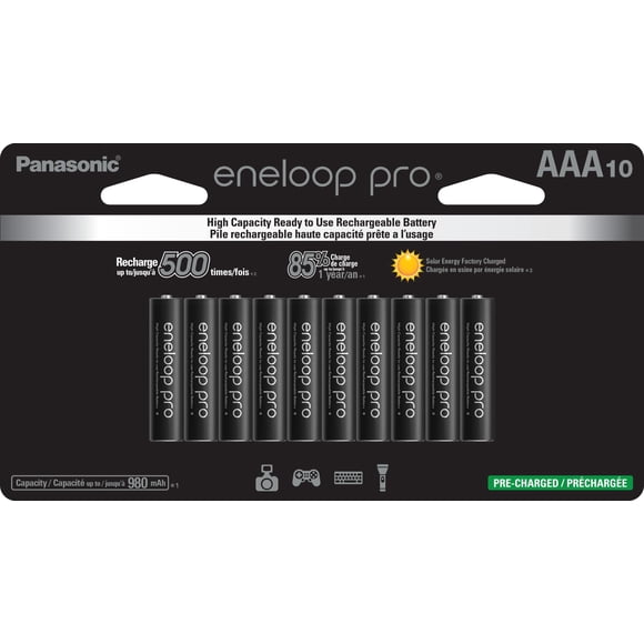 Baterías Eneloop BK-4HCCA10FA Pro AAA Ni-MH Paquete de 10