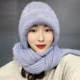 thumbnail image 3 of Fleece Lined Womens Beanie Hat, Winter Hat Scarf Mask Set,Women's Winter Hat, Middle-Aged and Old Warm Earmuff hat, 3 of 8