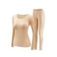 thumbnail image 5 of Hilenly Thin Long Johns for Women Thermal Underwear Lightweight Soft Stretchy Seamless Base Layering Clothes Thermals Top and Bottom Set, 5 of 9