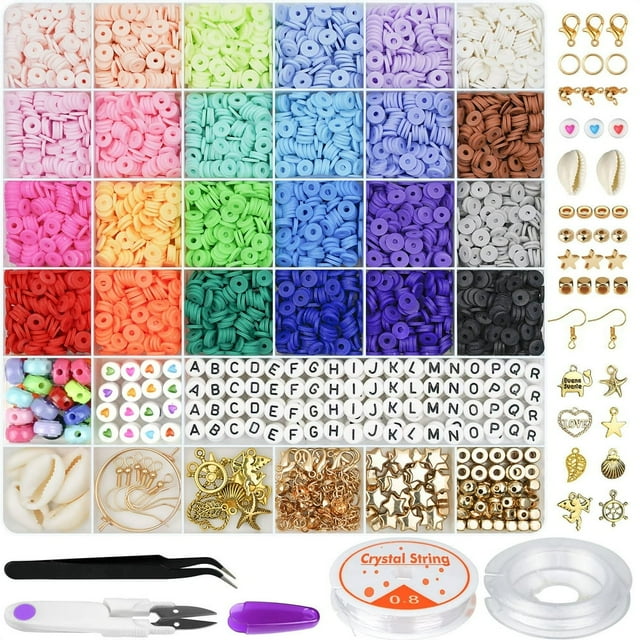 PEACNNG 6100 Perles d'Argile Kit de Fabrication de Bracelets Perles d'Argile pour Kit de Bracelets d'Amitié Kit de Fabrication de Bracelets pour Filles