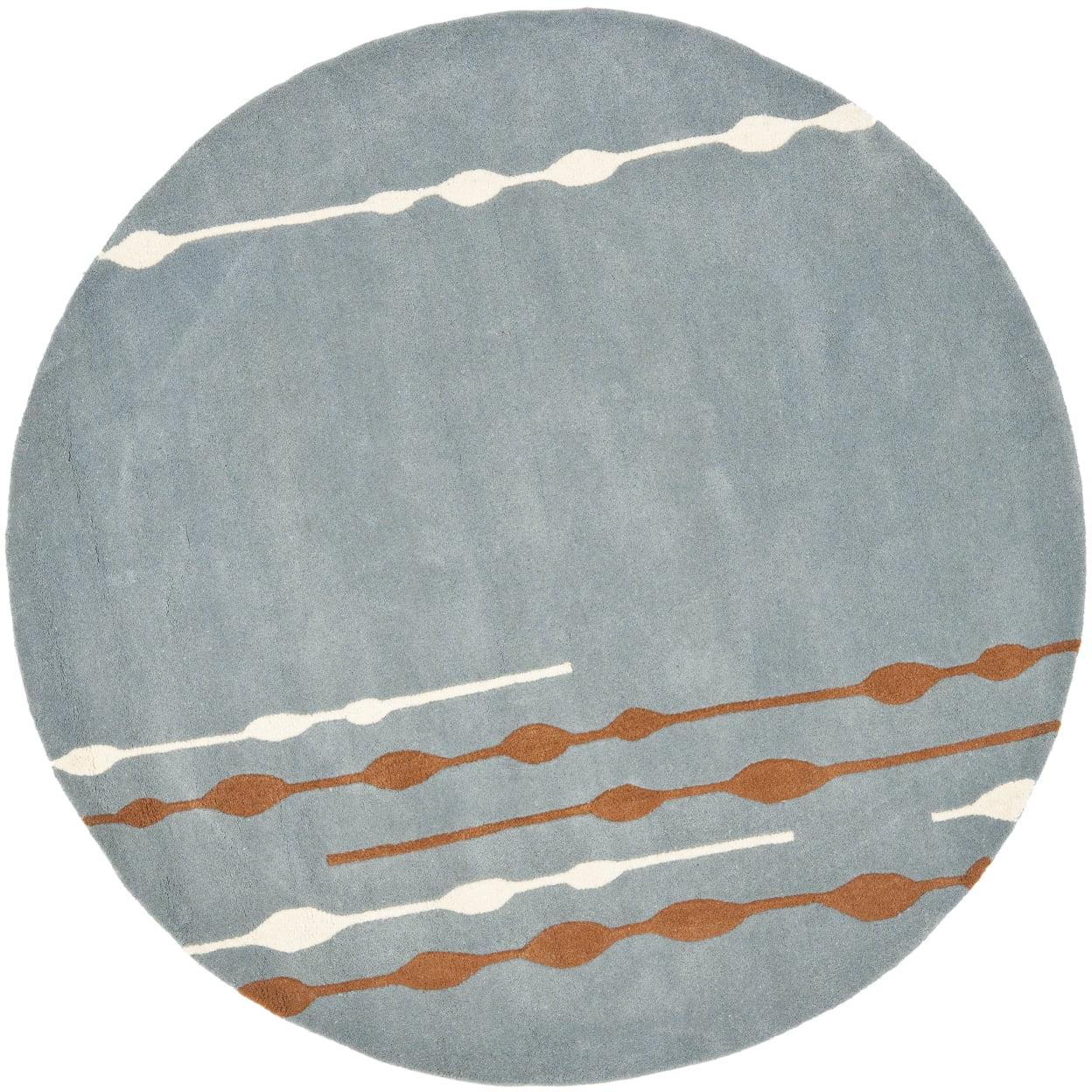 SAFAVIEH Soho Caleb Striped Wool Area Rug, Blue/Multi, 5' x 8'