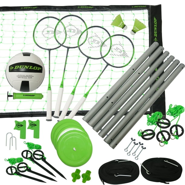Dunlop Professional Badminton and Volleyball Combo Game Set