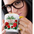 thumbnail image 2 of 3drose, Mele Kalikimaka Hawaiian Christmas Typography Red Hibiscus Flowers, 11oz Two-tone Yellow Mug, 2 of 6