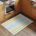 thumbnail image 3 of Teal Orange Boho Entryway Rug 2x3 Area Rug Washable Indoor Doormat Small Bathroom Rugs Non-Slip Low Pile Accent Throw Rugs Ethnic Tribe Geometric Floor Carpet for Kitchen Bedroom Entrance, 3 of 9