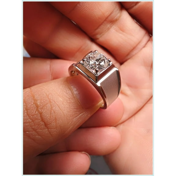 8mm Brilliant Cut Lab Created Diamond VVS1/D Thick Wide Wedding Band Ring 14k White Gold Plated