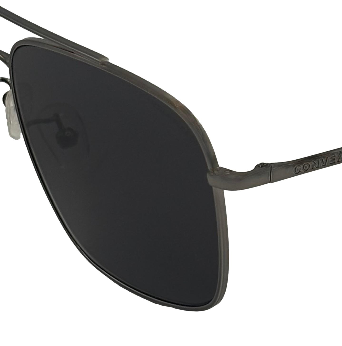 Converse Mens Rectangle Silver Aviator Sunglass Smoke Polarized Lens SCO 190