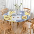 thumbnail image 3 of Pioneer Flower Floral Print Pattern Round Fitted Tablecloth with Elastic Edge,Dining Table Cover Waterproof,Outdoor Round Tablecloth for Camping,Dining,Indoor and Outdoor, 3 of 7