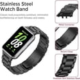 thumbnail image 3 of FESIGN Stainless Steel No Gap Watch Band Compatible with Samsung Galaxy FIT3 Metal Replacement Strap for Samsung Galaxy FIT 3 for Women Men, Black, 3 of 7