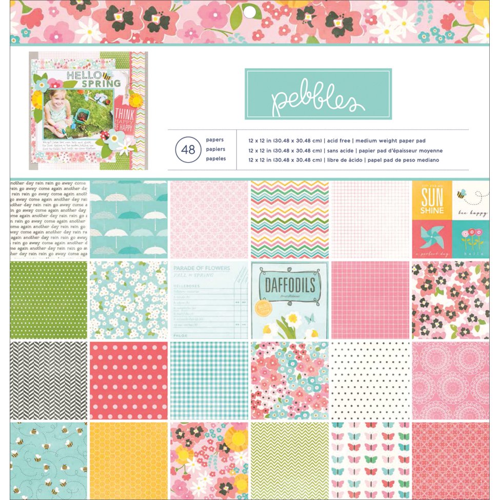 Pebbles SingleSided Paper Pad 12""X12"" 48/PkgGarden Party, 24