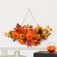 thumbnail image 1 of Uuiauoio Harvest Halloween Wreath with Pumpkin and Maple Leaf, Autumn Festival Door Hanging for Indoor Outdoor Decor, Thanksgiving and Halloween Party Decoration, 1 of 6