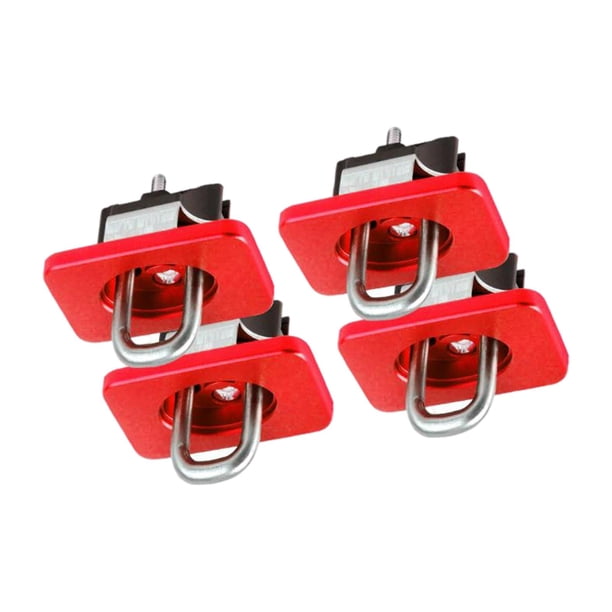 2 pares de anclajes de anclaje a prueba de óxido profesionales / retráctiles / anclajes robustos de pared lateral de caja de camión con caja interior rojo Sunnimix Amarre Anclas