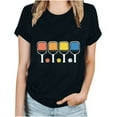 thumbnail image 2 of Fesfesfes Women's Short Sleeve Tops Women Summer Regular Print Regular Women Round Neck Short Sleeves Top Womens Blouses And Tops Casual S(US:4), 2 of 4